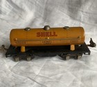 Vintage LIONEL Lines 1680 SHELL Oil Tank Car Tanker, Orange, 8-Wheels, O Gauge