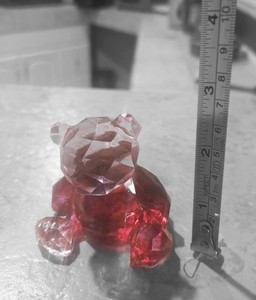 Red & Pink resin Bear Figurine Collectible Animal Decor