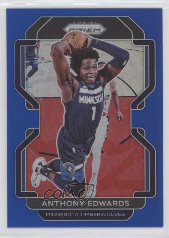 2021-22 Panini Prizm Blue Prizm 48/199 Anthony Edwards #37 3a1