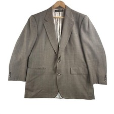 Vintage Brooks Brothers Blazer Mens 42R Brown Plaid Wool Houndstooth Glencheck