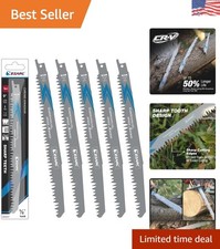 Durable 9-Inch Reciprocating Saw Blades - 5-Pack for Wood and Plastic Cutting