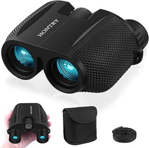 Jumelles compactes 10x25 Hontry noires pour observation des oiseaux