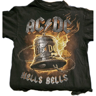 AC/DC Hells Bells 2011 Black Graphic T Shirt Size L 