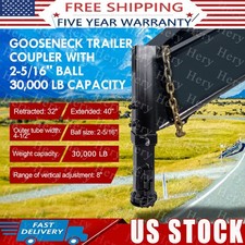 Heavy Duty 30000lbs Adjustable Gooseneck Coupler Trailer Square 2-516 Ball