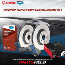 Rear Brembo Disc Rotors+Bendix Brake Pads for Infiniti Q50 V37 14-21 308mm