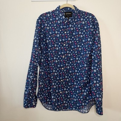 bonobos slim fit button up shirt Blue Floral, XL