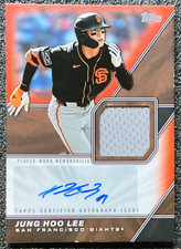Jung Hoo Lee 2026 Topps Series 1 #MLMA-JHL Orange /25 (AU, MEM) Giants