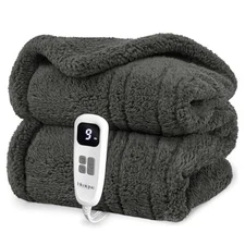 Heated Blanket Electric Blanket - Fast Heating Blanket Double Sided Throw Grey