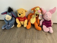Vintage Disney Store 90s Adorable Eeyore Pooh Tigger  Piglet Mini Bean Bag 8"