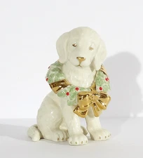 LENOX A Golden Year of Puppies DECEMBER CHRISTMAS Dog Figurine