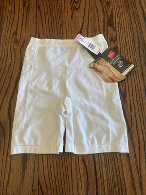 Hanes Body Creations Thigh Slimmer Shapewear Short Women s L White NWT 0385