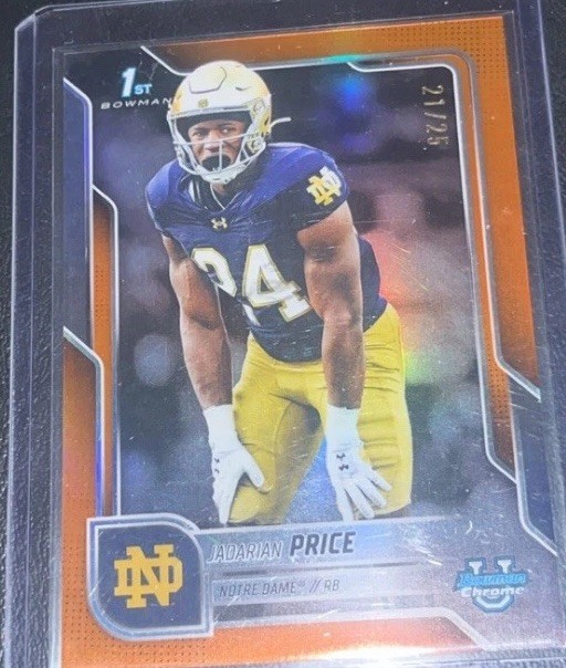 2025 Bowman Chrome University 1st Jadarian Price #117 Orange Refractor /25