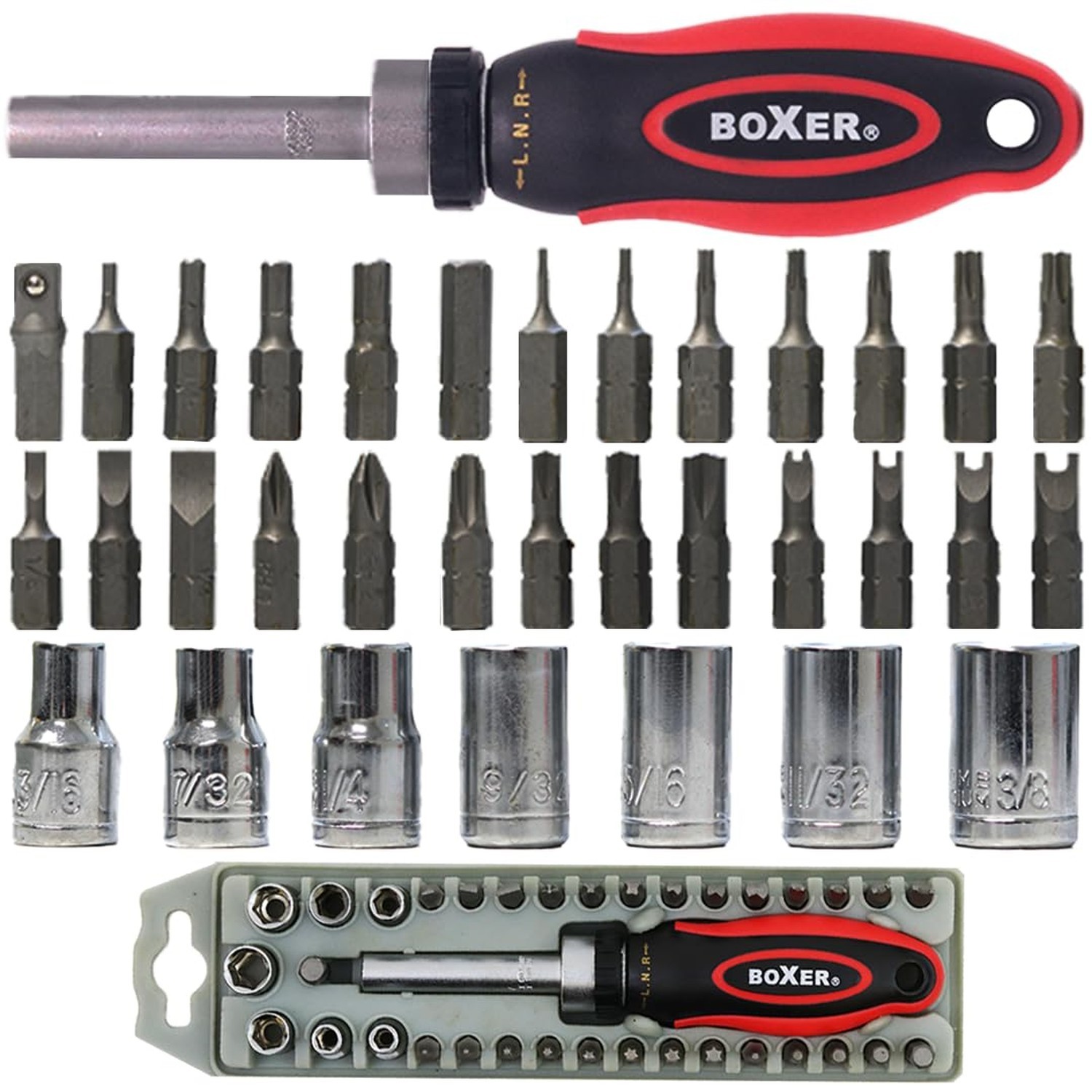 BoxerTool 36 Piece Ratchet Screwdriver Kit - Tamper Proof Tool Set With Secur...