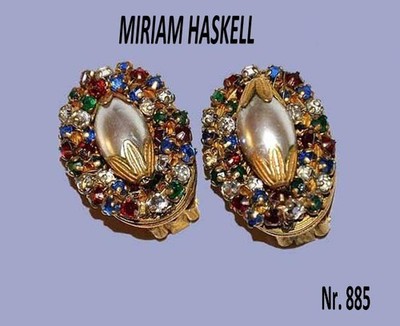 Miriam Haskell, wunderschönes Paar Ohrringe 40-50er Jahre
