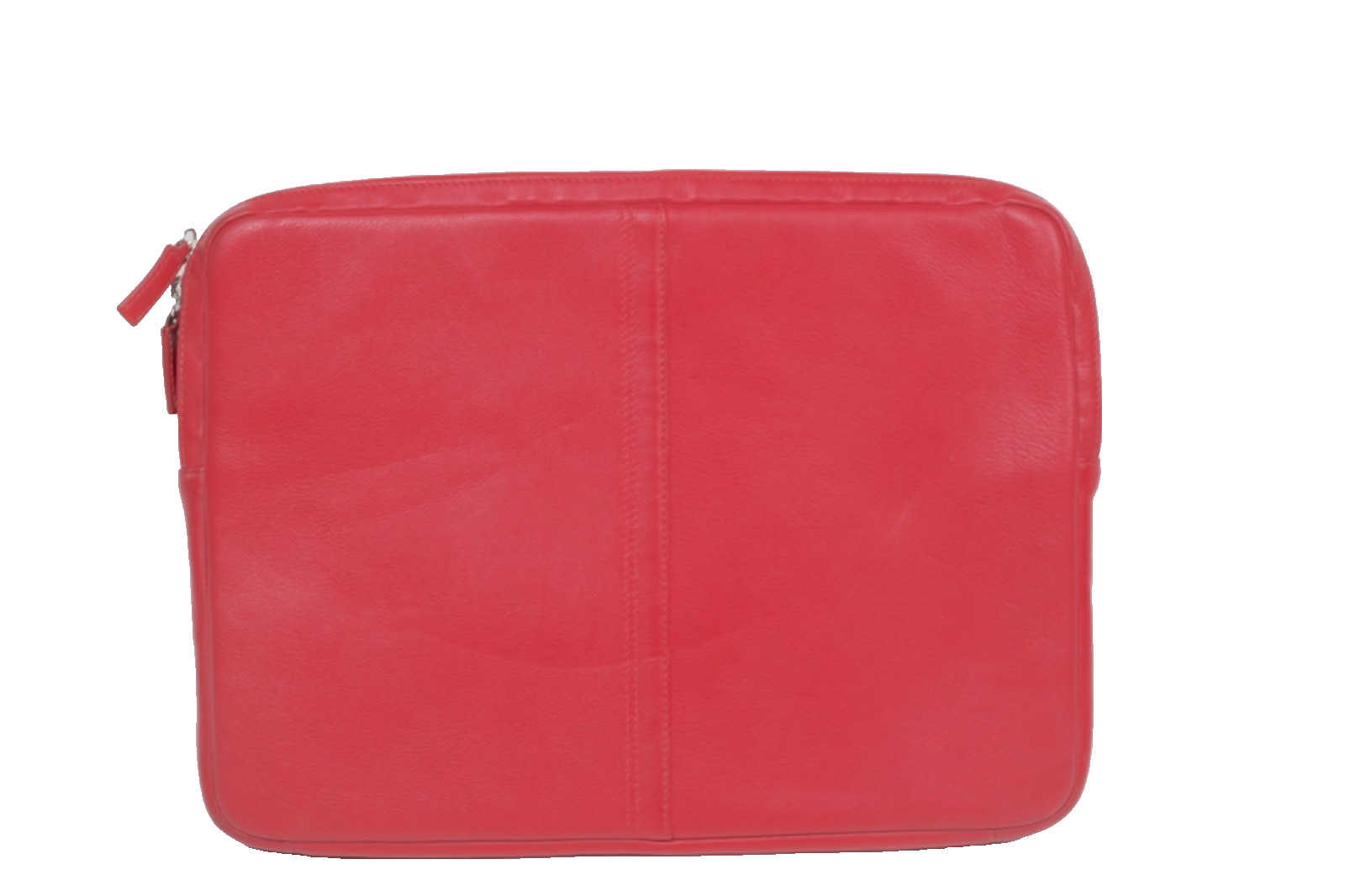 Red Leather Zipper Padded Laptop Sleeve Case Pouch 13 Inch Protective Cover