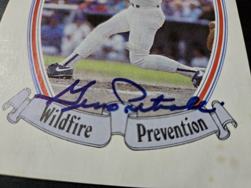 1987 Texas Rangers Wildfire Prevention Fire Safety #3 Geno Petralli SIGNED Auto - Picture 4 of 8