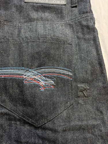 Rocawear Original Fit Size 44 Embroidered Black Denim Jean Shorts - Picture 7 of 8