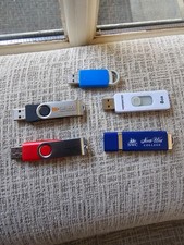 Lot of 5 USB Flash Drives Different Sizes 64GB, 16GB, 8GB, 2GB, 1GB - Work Great