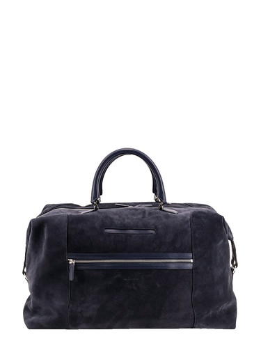 KITON Blue Suede Weekend Duffle Bag New & Authentic