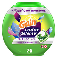 Gain Odor Defense Pods 76 ct - Super Fresh Blast Scent Laundry Detergent