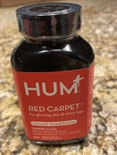 Hum Nutrition Red Carpet for glowing skin & Shiny Hair 60 Softgels EXP 1/27
