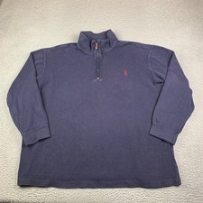 VTG Polo Ralph Lauren Sweater Men  s XLT Tall Navy 1/4 Zip Classic