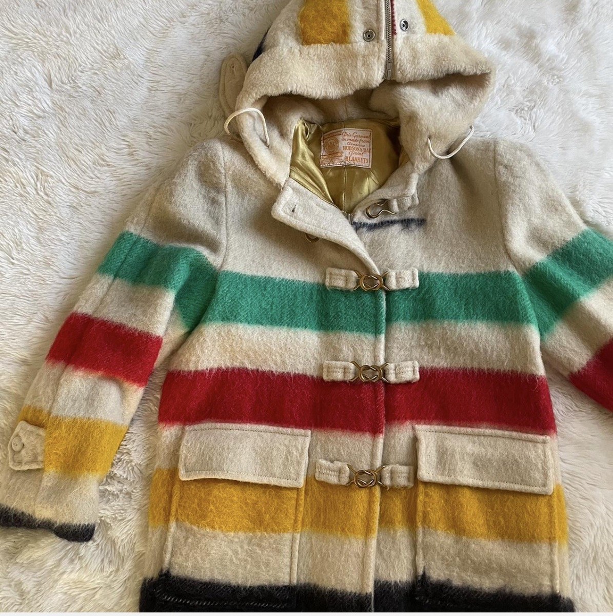 Vintage 1940s XS Women's Hudson Bay Striped Wool Blanket Jacket | eBay