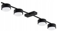 Deckenlampe Flur 4-Flammig Schwarz Modern GX53 L:60 Cm Deckenleuchte Wohnzimmer