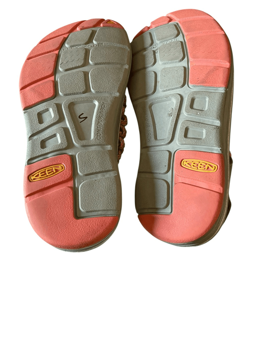 Keen Womens Peach Gray Uneek Woven Bungee Cord Sandals Size 6 image 4