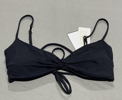 L* Space Black Ringo Front Twist Bikini Top Women's Size Small NWT