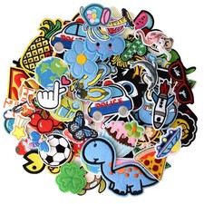 80PCS Random Assorted Styles Embroidered Patches, Sew on/Iron on Patches, App...