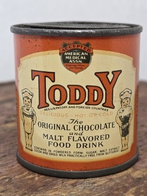 Vintage Miniature SAMPLE * Toddy Chocolate Malt Food Drink* Advertising Tin