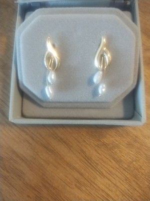 Qvc JCM Jacmel Mauritis 14 Karat Yellow Gold Pearl Drop Earrings