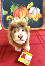 VTG Steiff Leo Lion, 5 inch tall mohair vintage 1980s stuffed animal New w/ Tag