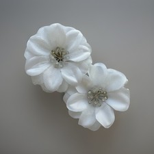 Bridal Hair Piece Soft White Floral Ivory Pearl Boho Garden Wedding Accessory