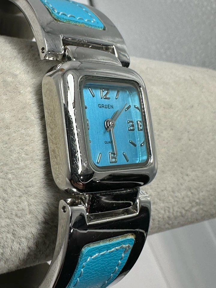 Gruen GR9913L New Battery Ladies Watch 24MM 7.25" Blue Dial N35 - Image 3 of 4