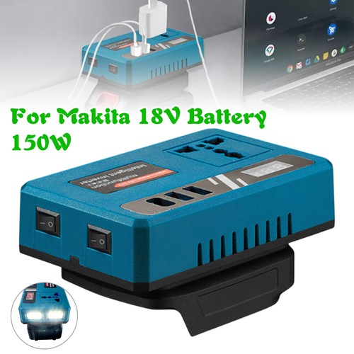 DC 18V auf AC 220V 150W Wechselrichter mit USB & LED Licht für Makita 18V Akku
