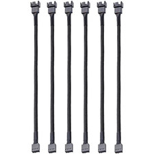 6 Pc 4 Pin 26cm PWM Fan Extension Power Cable Connector Case Male to Female