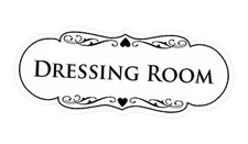  Designer Dressing Room Sign () - Large 1 Pack 3.5 x 9" - Large (1 Pack) White