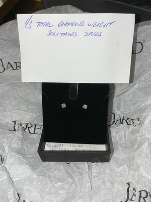 Jared 0,33 ctw runde Diamant Solitär Ohrstecker 14k Weißgold