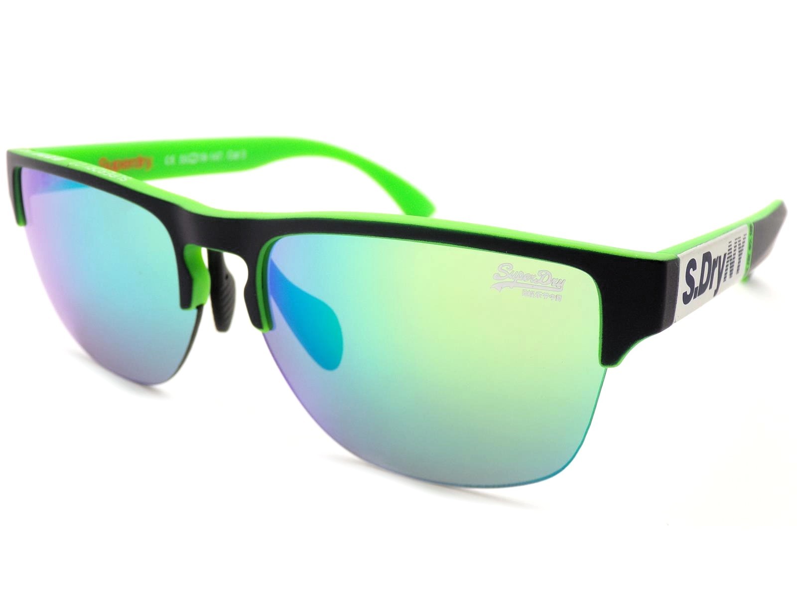 Superdry Laserlight Sunglasses Blue over Green with Green Mirrored Lenses 105