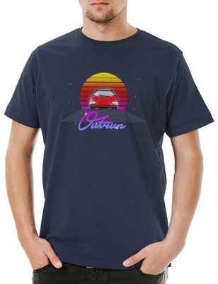 Outrun Herren T-Shirt Gamer Gaming Geek Nerd Fun 8 16 Bit Arcade Electro Techno