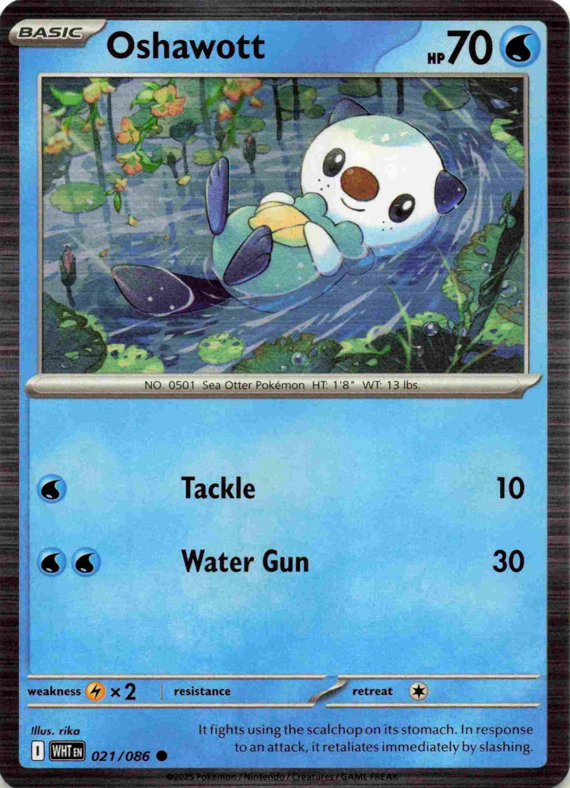 Oshawott 21/86 Pokemon SV: White Flare POSTER HOLO