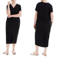 Universal Standard for J.Crew Cupro Tunic Dress Midi Black Size Small
