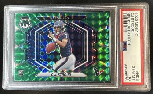 2023 Mosaic C.J. Stroud RC Green Mosaic NFL Debut #ND-3 Texans PSA 10