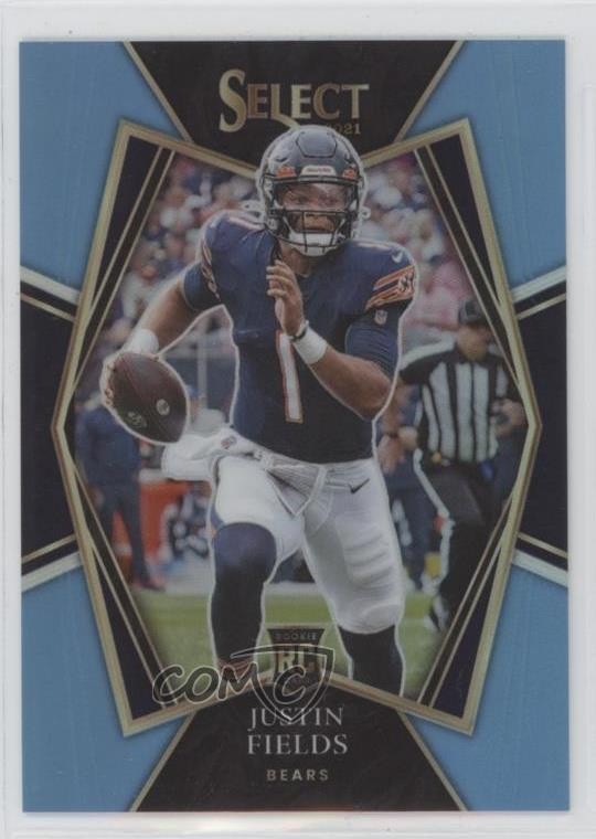 2021 Panini Select Premier Level Light Blue Prizm 51/99 Justin Fields #150 13ux