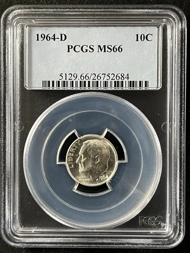 1964-D  10C Roosevelt Ten Cent PCGS MS66   26752684