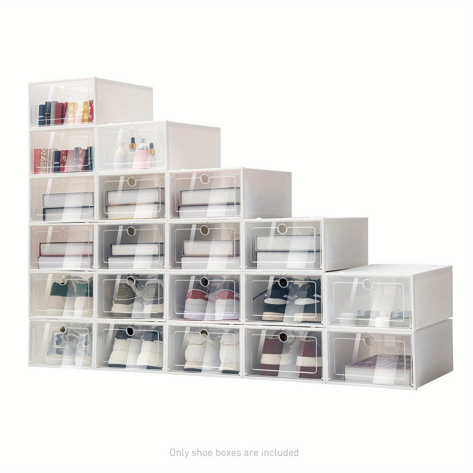 20 Scatole Scarpe Design Trasparente - Organizer Armadio Elite