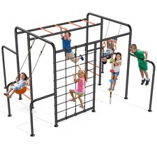 Jungle Gym Playground Set with Belt Swing Climbing Net 550lbs Heavy Duty Metal