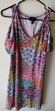 MSK Multicolor Women's Cold Shoulder Vintage Dress Medium